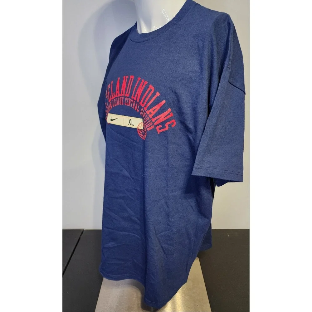 Nike Team Cleveland Indians/Guardians‎ ALCD Mens Size XL Navy Blue MLB T-Shirt